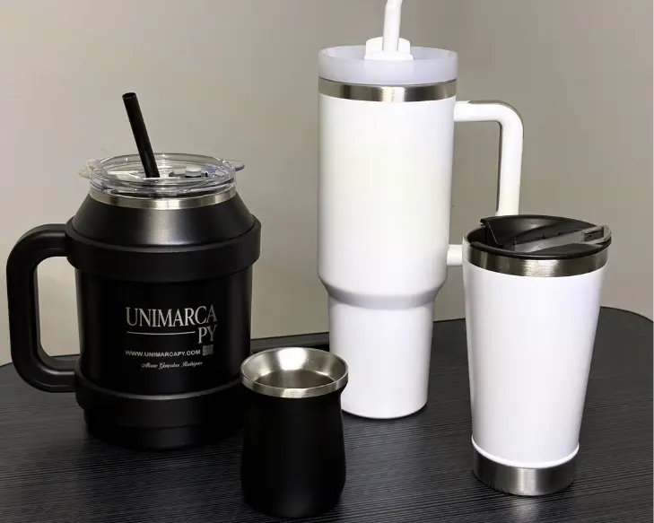 Vasos térmicos personalizados con logo de empresa en acero inoxidable
